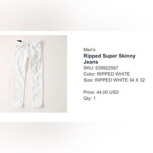 Abercrombie & Fitch Ripped White Skinny Jeans